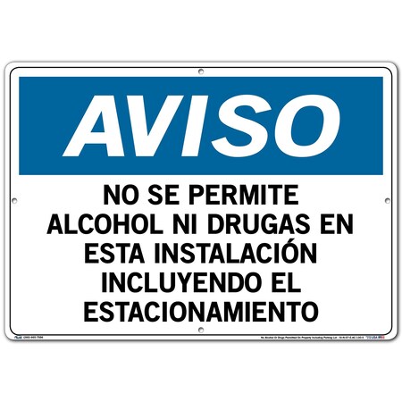 Vestil Aluminum Composite Sign, 14-1/2" Height, 20-1/2" Width, Aluminum Composite, Rectangle, Spanish SI-N-07-E-AC-130-S